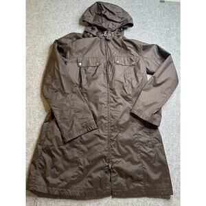 Wmns Chick-Fil-A North END Jacket Size Large Full Zip Rain Windbreaker Brown